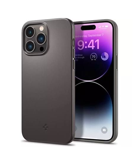 iShopping - Spigen Thin Fit Slim Case For iPhone 14 Pro Max - Gunmetal (ACS04767)
