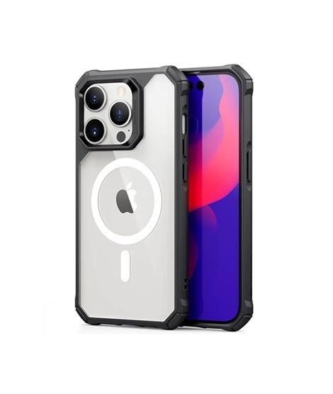 iShopping - ESR Air Armor Case with Halolock Magnetic Ring MagSafe For iPhone 14 Pro - Clear Black (AMT-8402)