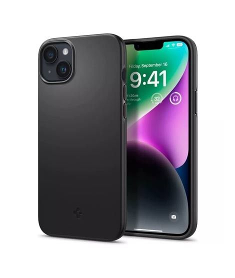 iShopping - Spigen Thin Fit Slim Case For iPhone 14 Plus - Matte Black (ACS04773)