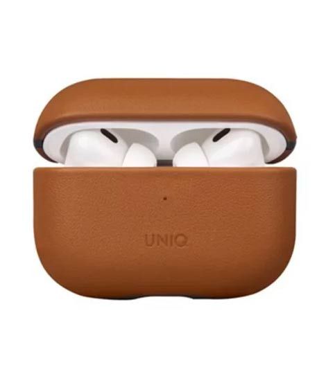 iShopping - Uniq Terra Genuine Leather Case for AirPod Pro 2nd Gen Brown