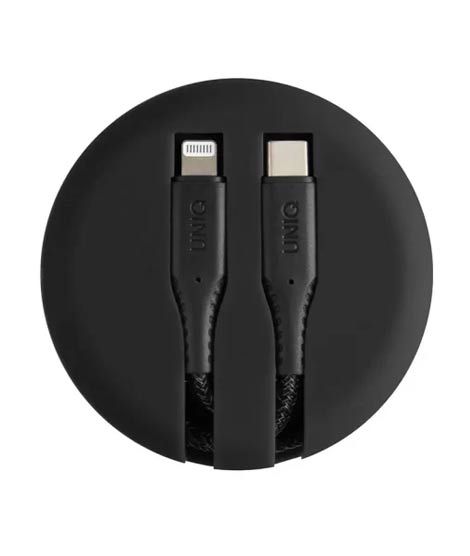 iShopping - Uniq Halo USB-C to Lightning Smart Cable Organiser Black