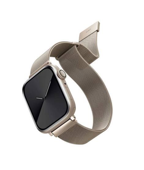iShopping - Uniq Dante Mesh Steel Strap For Apple Watch Series 1-8 Starlight