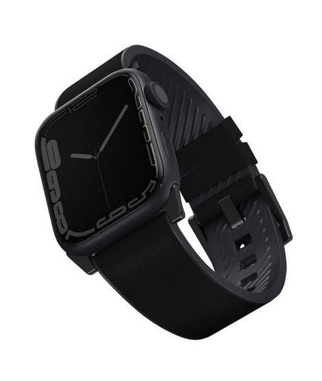 iShopping - Uniq Starden Genuine Leather Strap For Apple Watch Series 1-8 Black