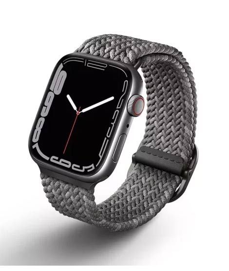 iShopping - Uniq Aspen Edition Braided Strap For Apple Watch Series 1-8 Pebble Grey