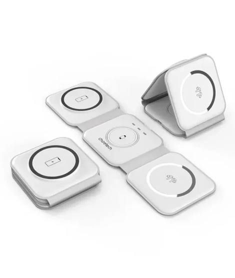iShopping - Choetech 3-in-1 Foldable Fast Wireless Charger White (T588-F)