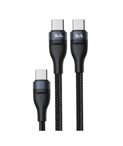 iShopping - Baseus Flash Series Ⅱ Fast Charging Data Cable Type-C To C+C 100W 1.5m Black