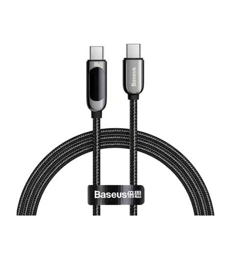 iShopping - Baseus Display 100W Type-C To Type-C Fast Charging Data Cable 2M Black