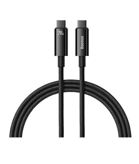 iShopping - Baseus Tungsten Gold 240W Type C To Type C Fast Charging Data Cable 3M Black