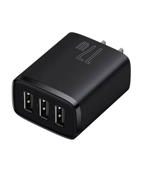 iShopping - Baseus 17W Compact Charger 3USB CN Black