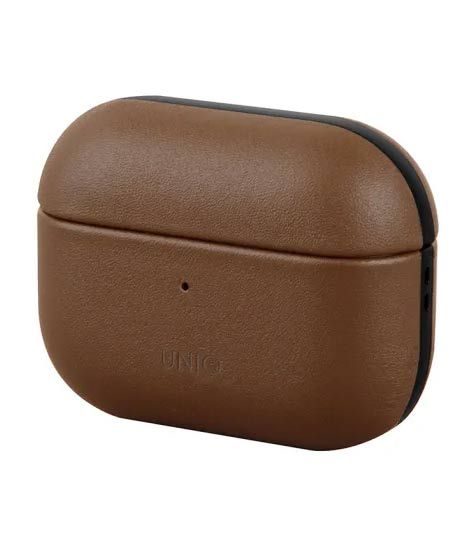 iShopping - Uniq Terra Genuine Leather Snap Case For Airpods Pro Sepia Brown