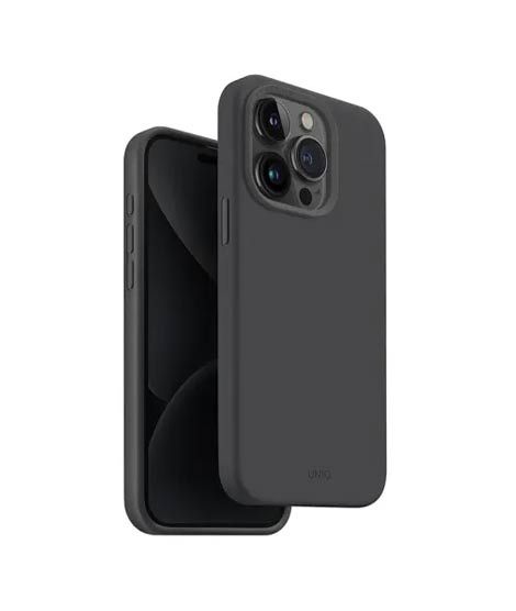 iShopping - Uniq Lino Hue MagClick Magsafe Compatible Case For iPhone 15 Pro Max Charcoal Grey