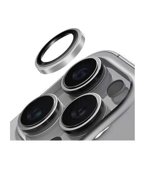 iShopping - Uniq Optix Stainless Steel Camera Lens Protector For iPhone 16 Pro and 16 Pro Max Silver