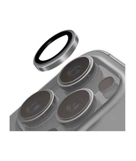 iShopping - Uniq Optix Stainless Steel Camera Lens Protector For iPhone 16 Pro and 16 Pro Max Grey