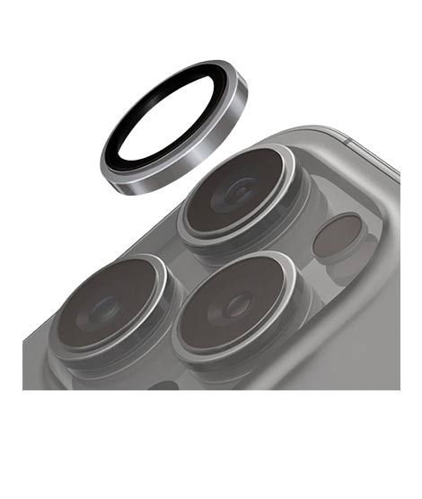 iShopping - Uniq Optix Stainless Steel Camera Lens Protector For iPhone 16 Pro and 16 Pro Max Black