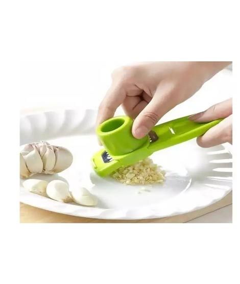 iShopping - G.Mart Plastic Stainless Steel Garlic Presses Hand Tool - 1Pc