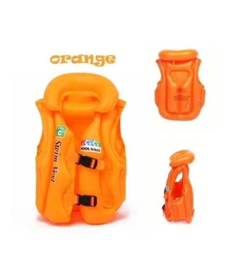iShopping - Inflatable Swimming Pool Vest Jacket for Kids - 26 inches - Orange (PX-11308)