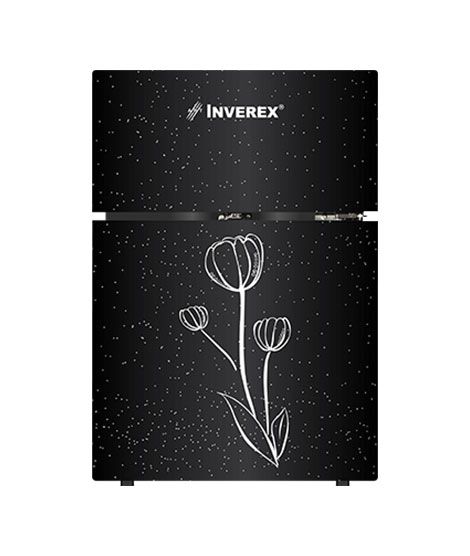 iShopping - Inverex Glass Door Freezer-on-Top Refrigerator 5 cu ft Black (INV-55 GD)