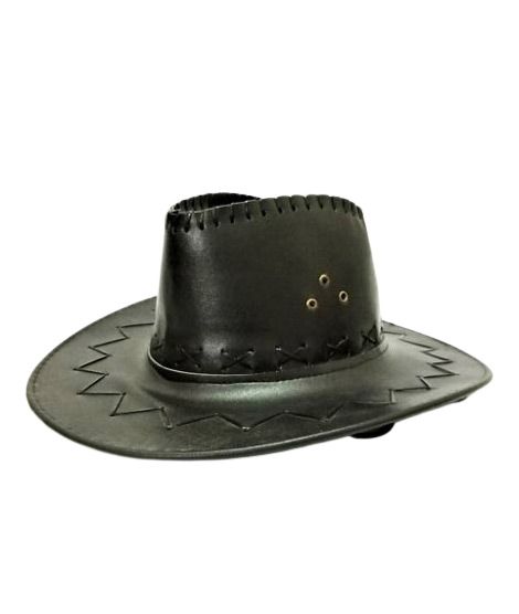 iShopping - King PU Cowboy Leather Hat Cap Black