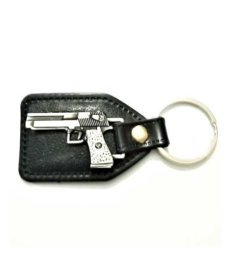 iShopping - Kings Metallic Gun Leather Keychain (0371)
