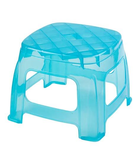 iShopping - Appollo Transparent Glow Bath Stool-Light Blue