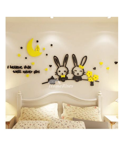 iShopping - LookNBuy Kitties With Flowers And Moon Hut Wall Art (0036)