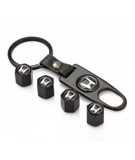 iShopping - M.Mart Honda Tyre Valves Caps + Keychain (Pack of 5)