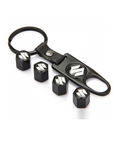 iShopping - M.Mart Suzuki Tyre Valves Caps + Keychain (Pack of 5)