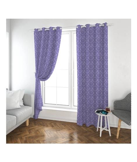 iShopping - Maguari Lining Jacquard Curtains 2 Pcs Light Purple