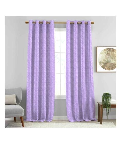 iShopping - Maguari Lining PQ Jacquard Curtains 2 Pcs Purple