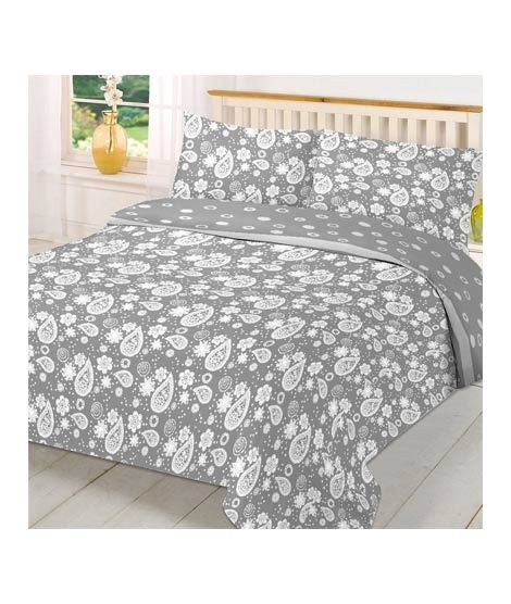 iShopping - Maguari Paisley Design Double Bed Grey (0366)