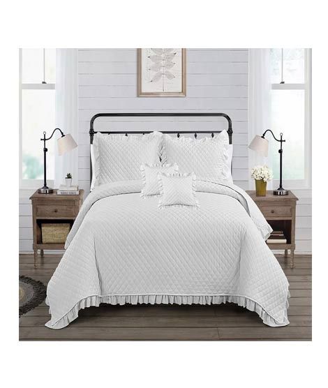 iShopping - Maguari Quilted Spreads Double Bed Sheet White