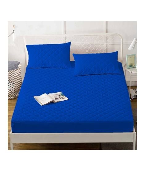 iShopping - Maguari Single Quilted Mattress Protector Blue (0260)
