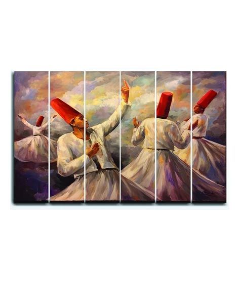 iShopping - Maguari Sufi Oil Painting Synthetic Canvas Small Wall Frame 6 Pcs (0678)