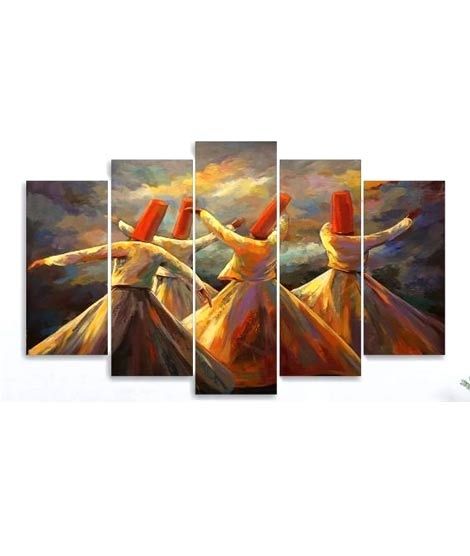 iShopping - Maguari Sufi Turning Canvas Small Wall Frame 5 Pcs (0684)