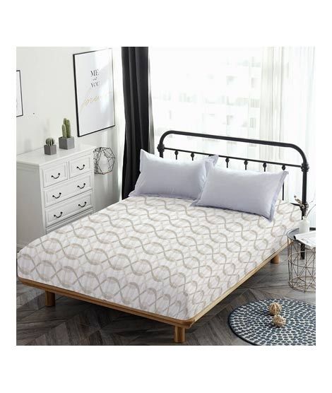 iShopping - Maguari Cotton Fitted Double Bed Sheet Beige (0416)