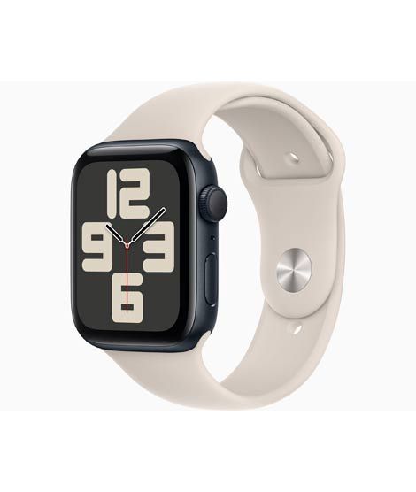 iShopping - Apple Watch SE 2023 Midnight Aluminum Case With Sport Band-Starlight-44mm-GPS