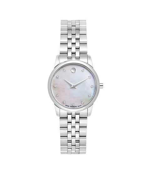 iShopping - Movado Museum Diamond Dial Watch For Women Silver (0606612)