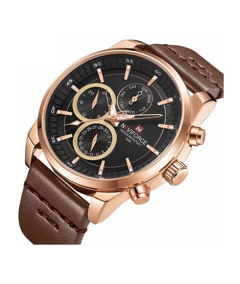 iShopping - Naviforce Chronograph Edition Watch For Men - Brown (NF-9148-2)