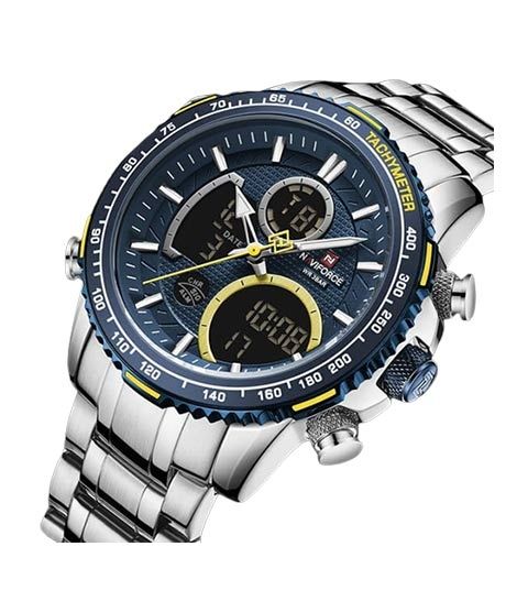 iShopping - NaviForce Dual Time Working Men’s Watch Silver (NF-9182-1)