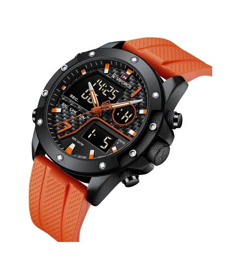 iShopping - Naviforce Dual Time Edition Watch For Men - Orange (NF-9221-2)