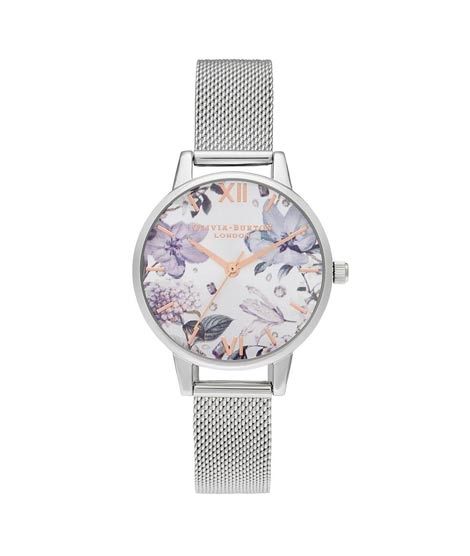 iShopping - Olivia Burton Bejewelled Florals Women's Watch Silver (OB16BF26)