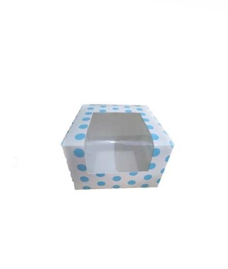 iShopping - Packzypk Single Cupcake Box 3.5x3.5x2.5 Polca Dots Blue