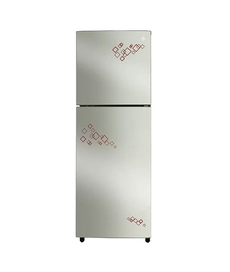 iShopping - PEL Glass Door Freezer-on-Top Refrigerator 13 cu ft (PRGD-21960)-Pattern Mirror Red