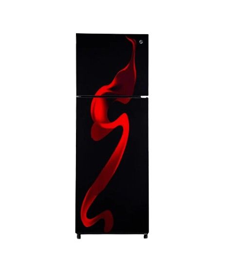 iShopping - PEL Curved Glass Door Freezer-on-Top Refrigerator 11 cu ft (PRCGD-6360)-Red Blaze