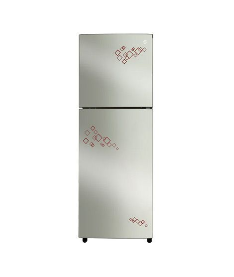 iShopping - PEL Glass Door Freezer-on-Top Refrigerator 10 cu ft (PRGD-6360)-Pattern Mirror Red