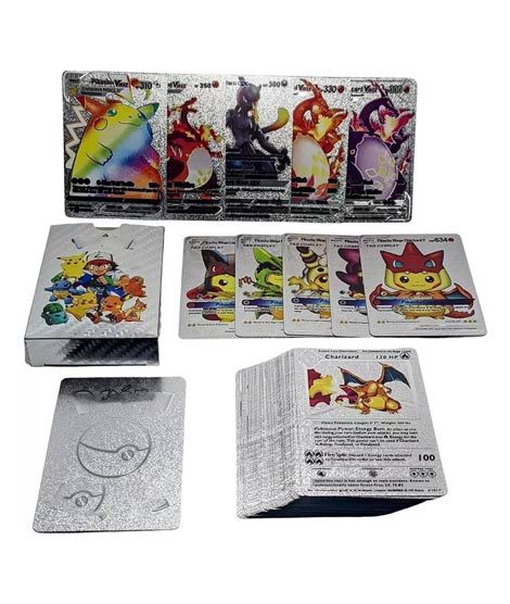 iShopping - Planet X 55 PCS Silver Foil Rare Cards Packs Set Toy For Boys (PX-11529)