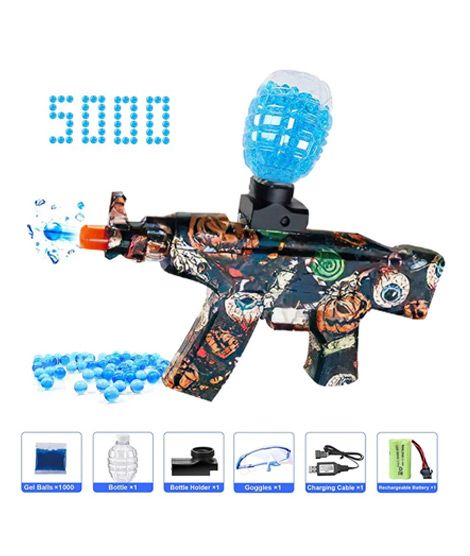 iShopping - Planet X AK47 Gel Blaster Rechargeable Gun Toy Black (PX-11754)