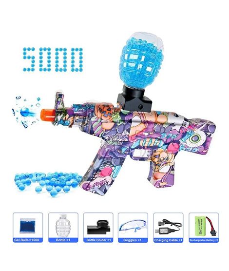 iShopping - Planet X AK47 Gel Blaster Rechargeable Gun Toy Purple (PX-11755)