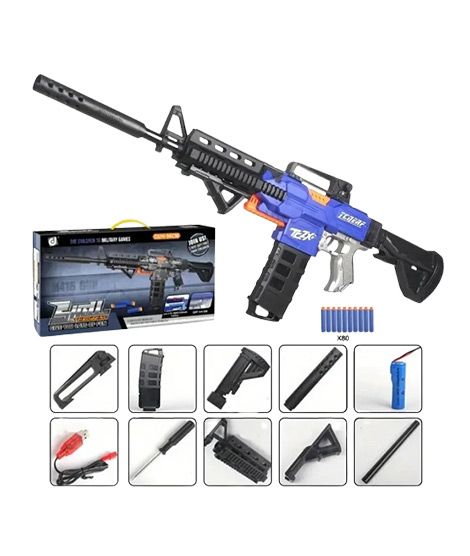 iShopping - Planet X M416 Nerf Gel Blaster Rechargeable Gun Blue (PX-11699)