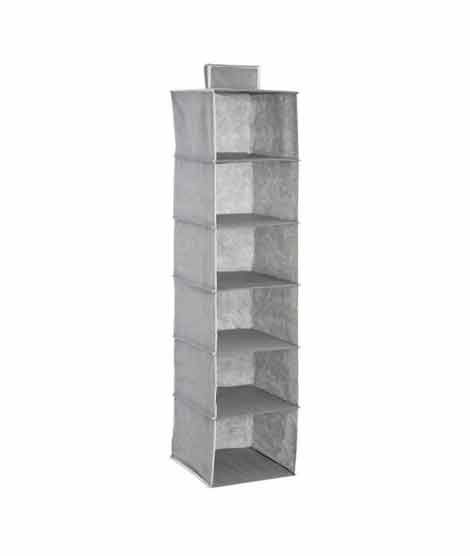 iShopping - Premier Home 6 Section Grey Hanging Garment Organiser (1901449)
